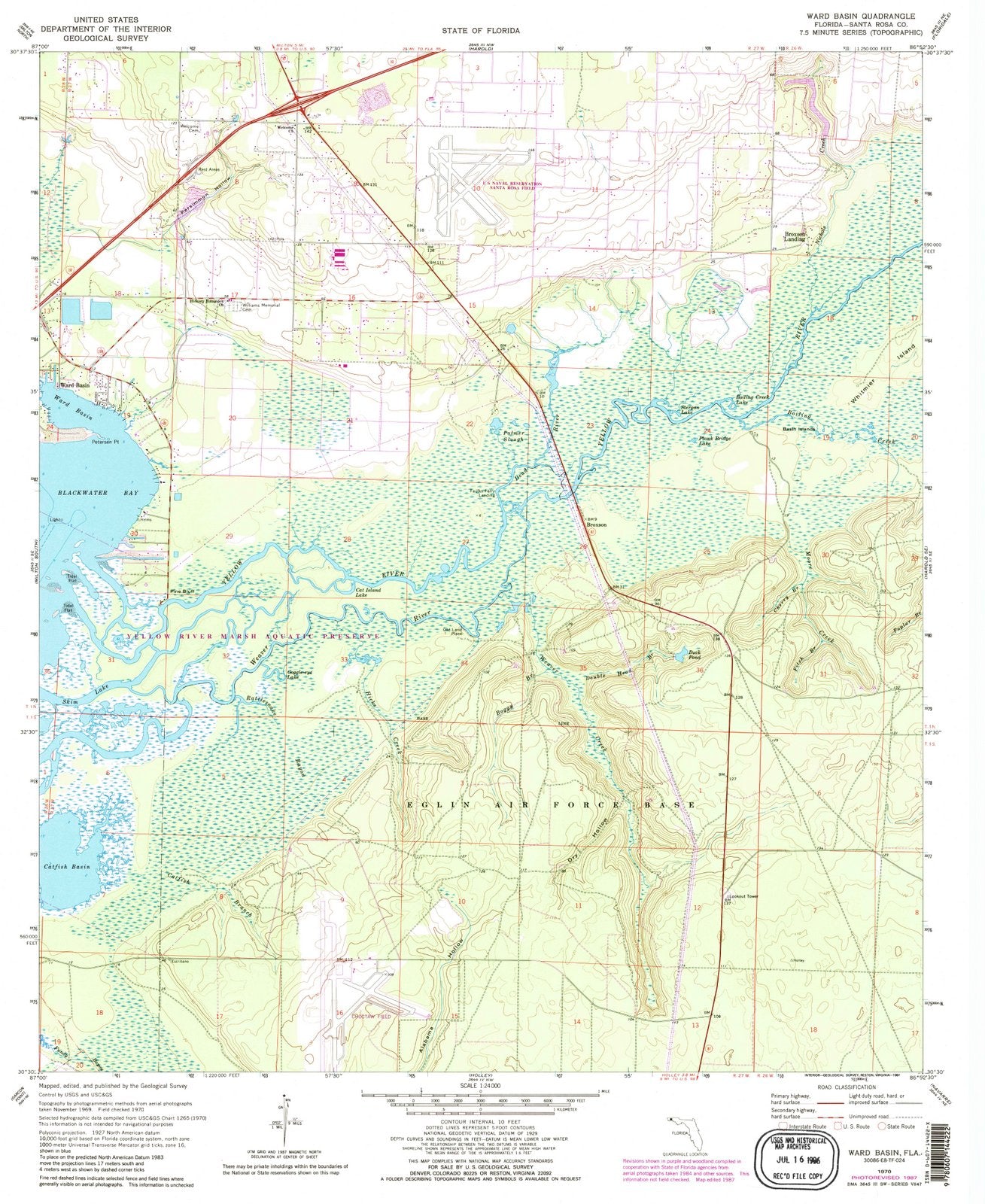 1970 Ward Basin, FL - Florida - USGS Topographic Map