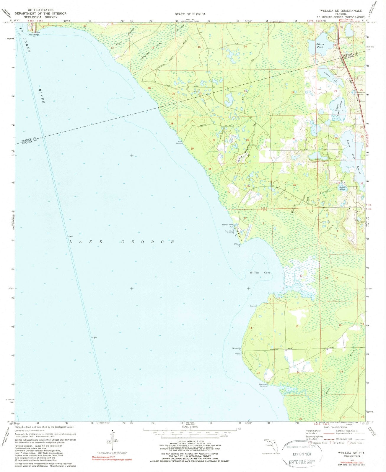 1970 Welaka, FL - Florida - USGS Topographic Map