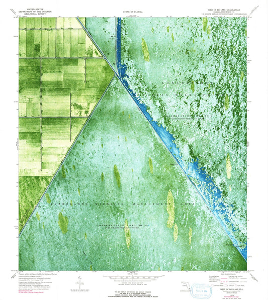 1974 West of Big Lake, FL - Florida - USGS Topographic Map