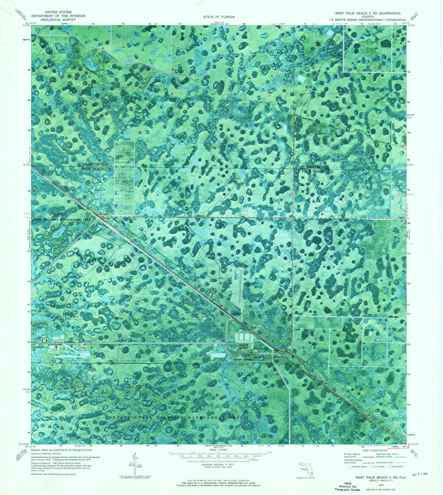 1970 West Palm Beach, FL - Florida - USGS Topographic Map