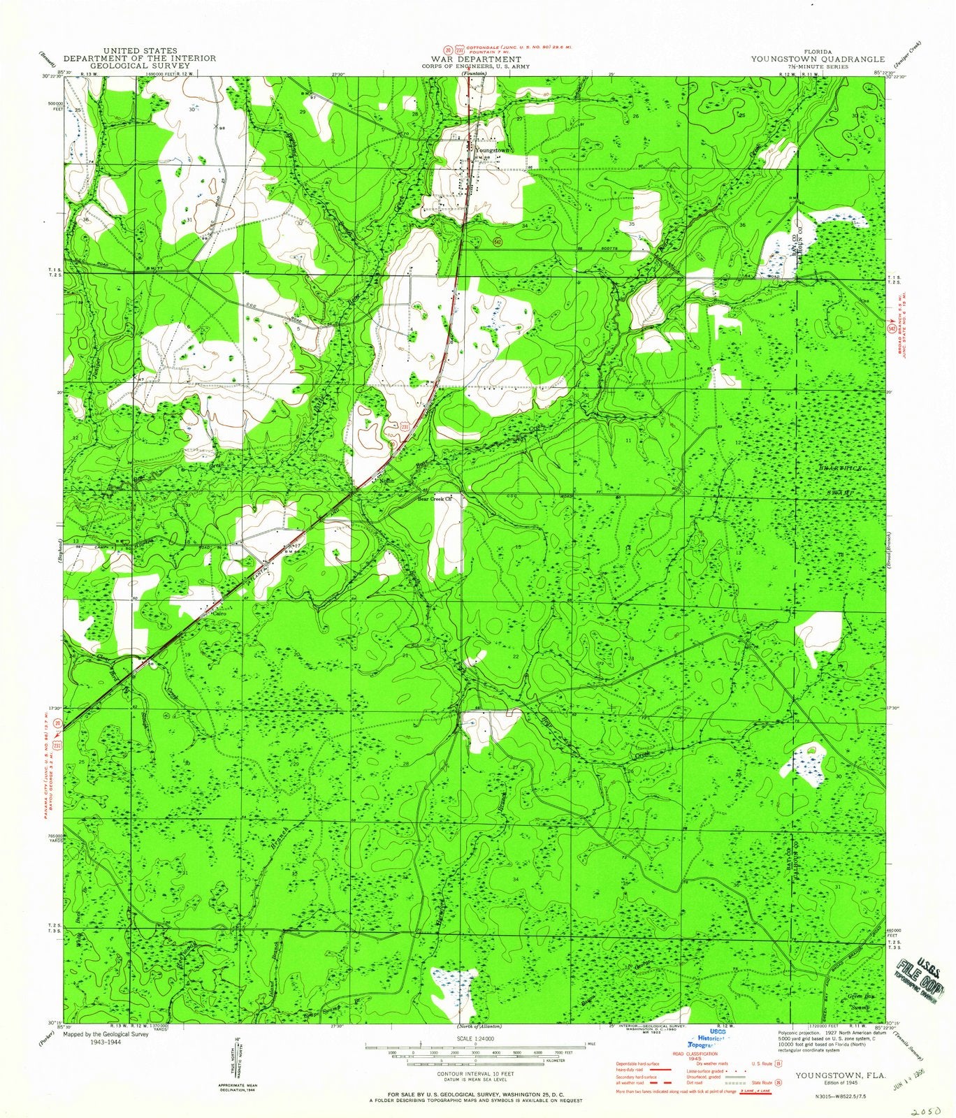 1945 Youngstown, FL - Florida - USGS Topographic Map v2