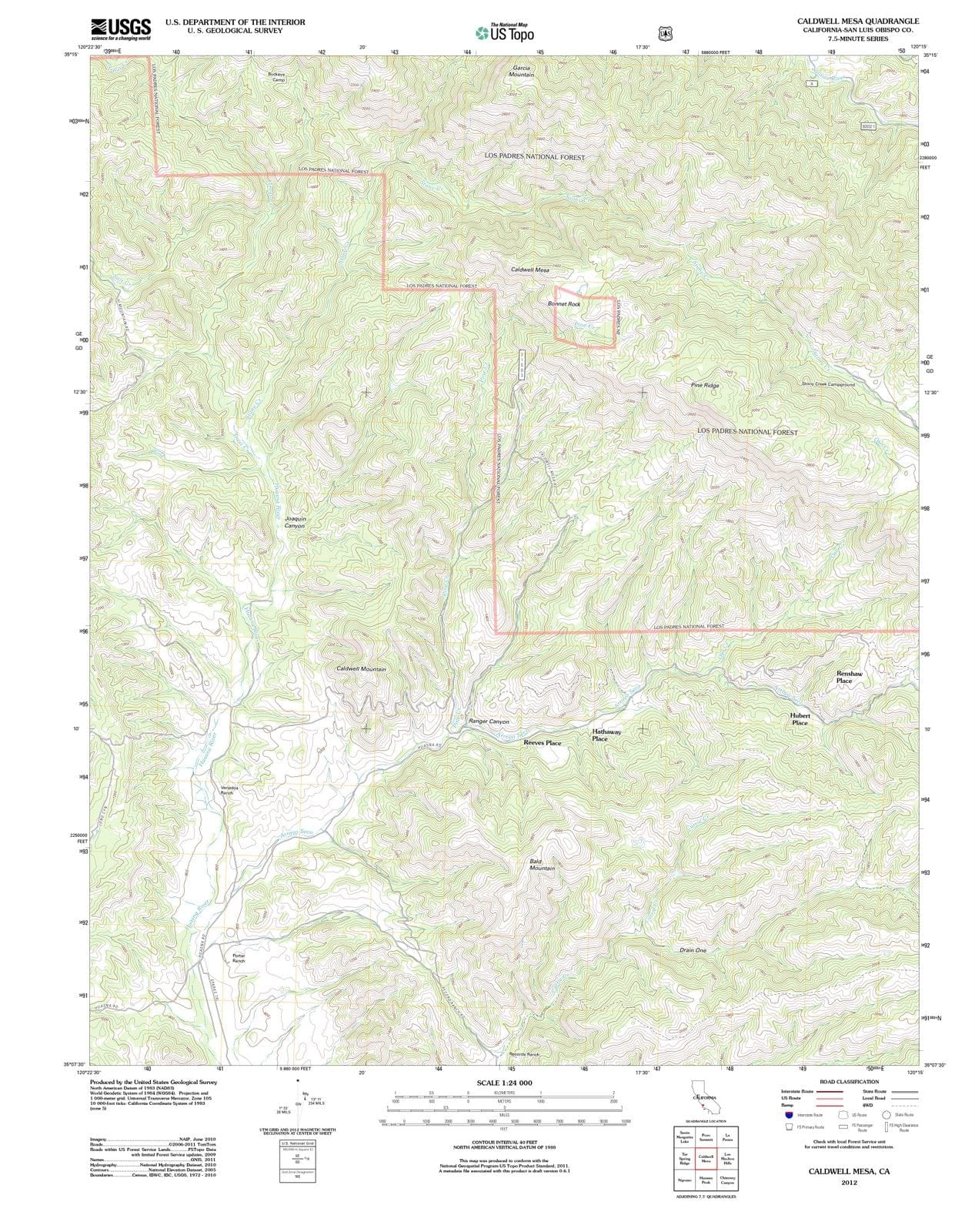 2012 Caldwell Mesa, CA - California - USGS Topographic Map