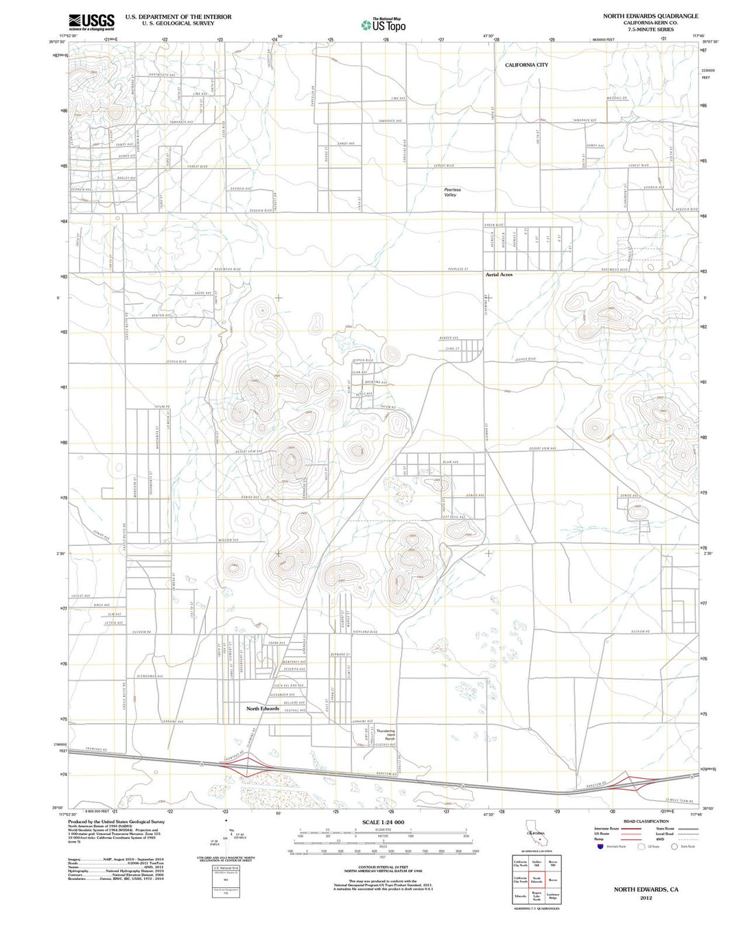 2012 North Edwards, CA - California - USGS Topographic Map