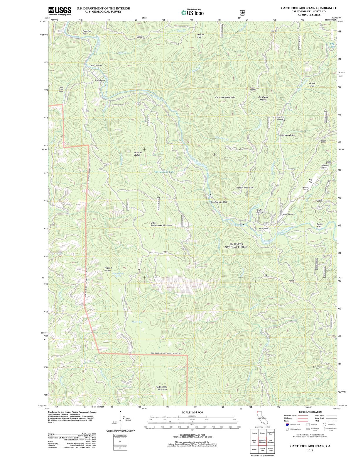 2012 Canthook Mountain, CA - California - USGS Topographic Map
