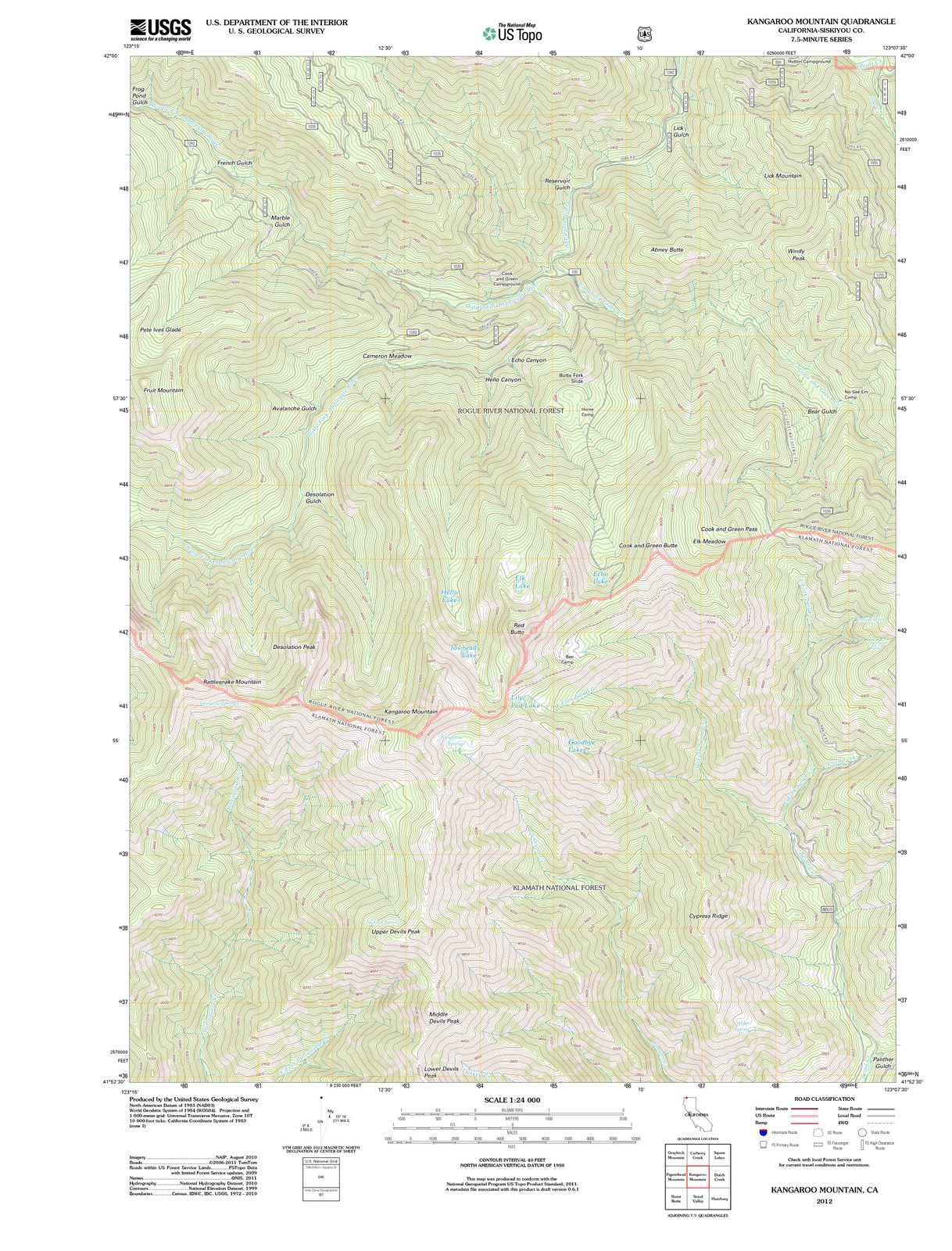 2012 Kangaroo Mountain, CA - California - USGS Topographic Map