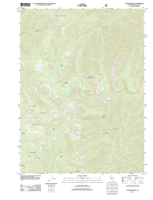 2012 Ukonom Lake, CA - California - USGS Topographic Map