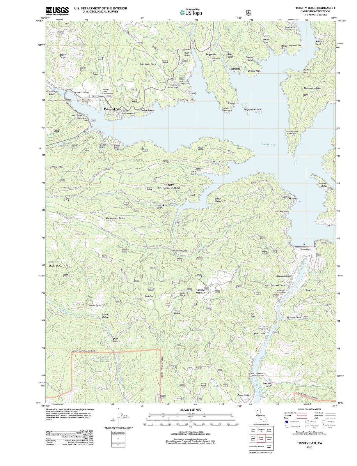 2012 Trinityam, CA - California - USGS Topographic Map