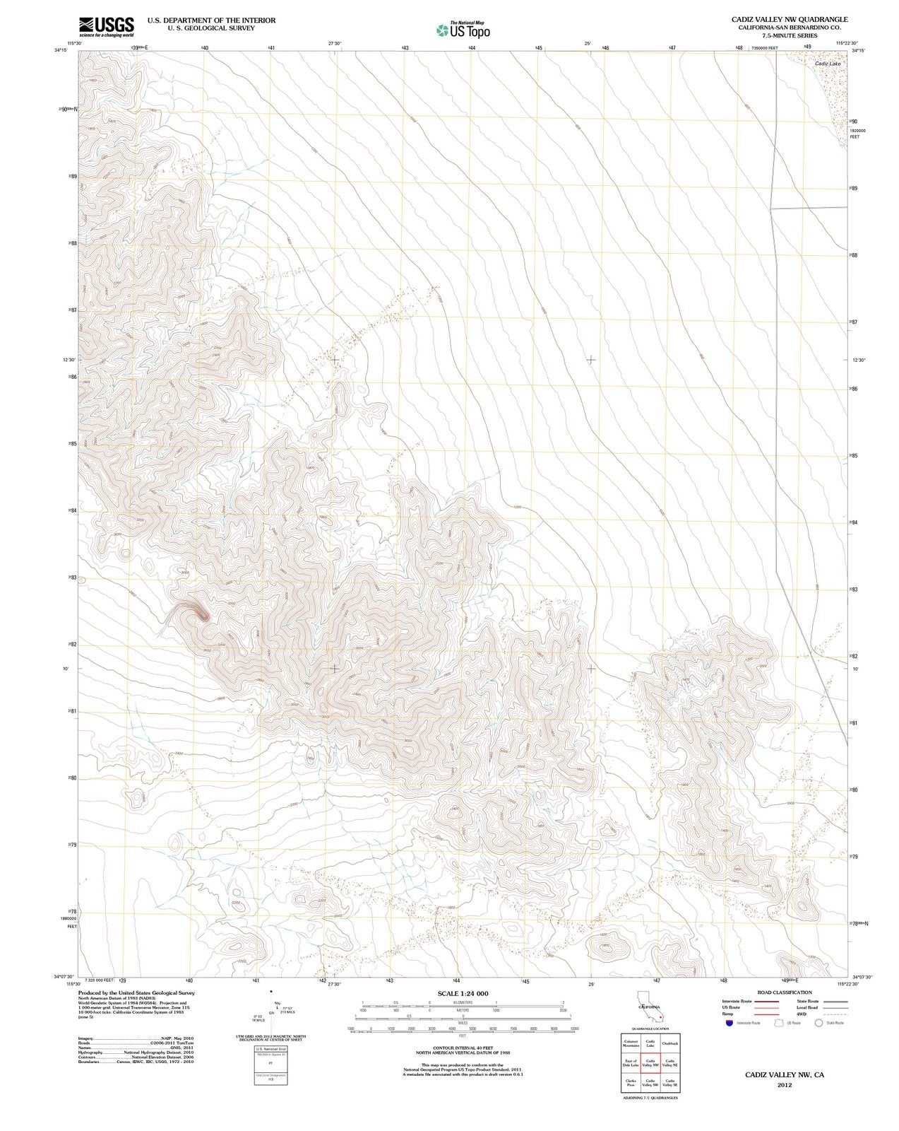 2012 Cadiz Valley, CA - California - USGS Topographic Map v2