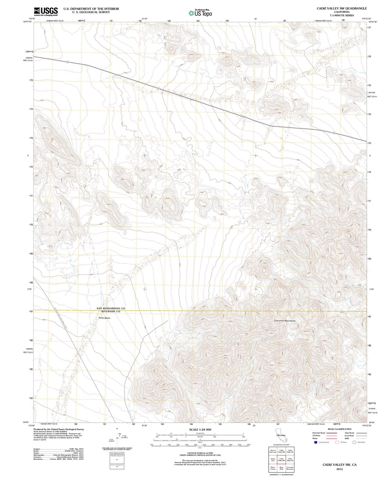 2012 Cadiz Valley, CA - California - USGS Topographic Map v4