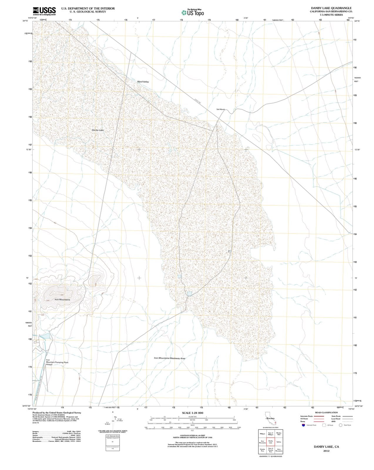 2012 Danby Lake, CA - California - USGS Topographic Map