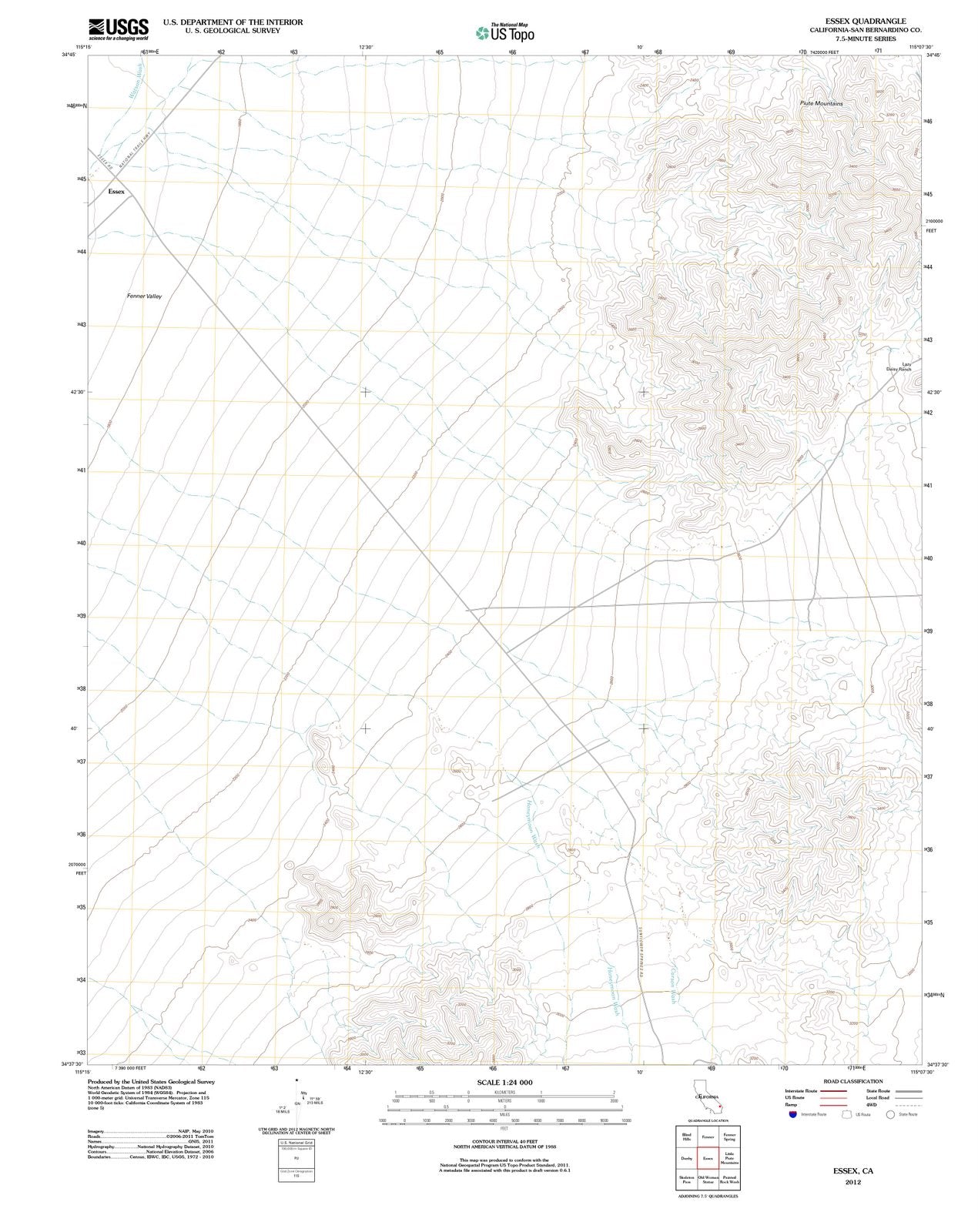 2012 Essex, CA - California - USGS Topographic Map