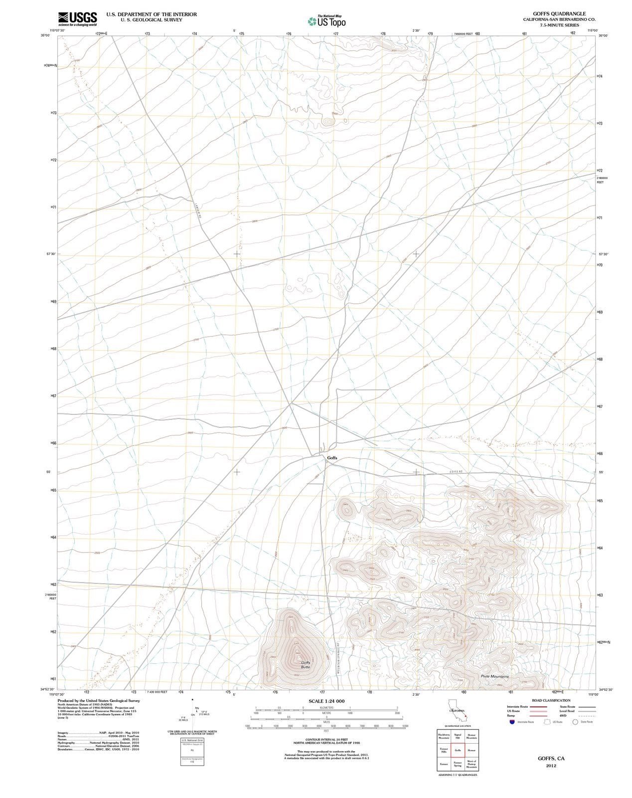 2012 Goffs, CA - California - USGS Topographic Map