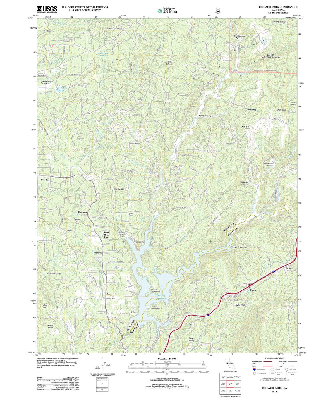 2012 Chicago Park, CA - California - USGS Topographic Map