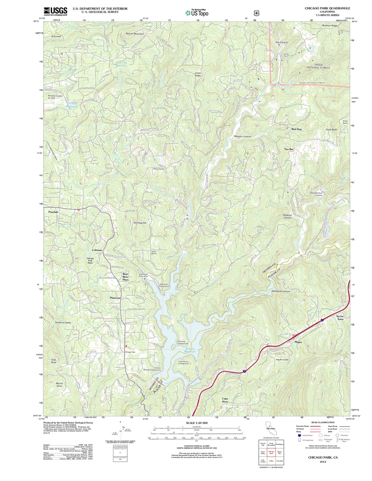 2012 Chicago Park, CA - California - USGS Topographic Map