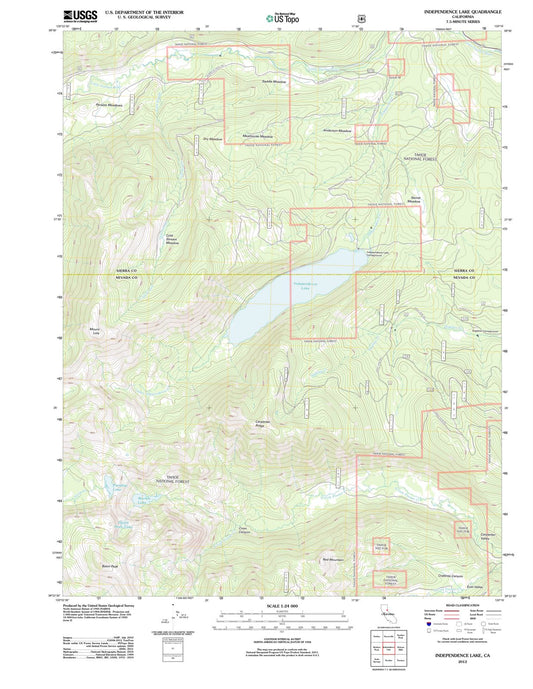 2012 Independence Lake, CA - California - USGS Topographic Map