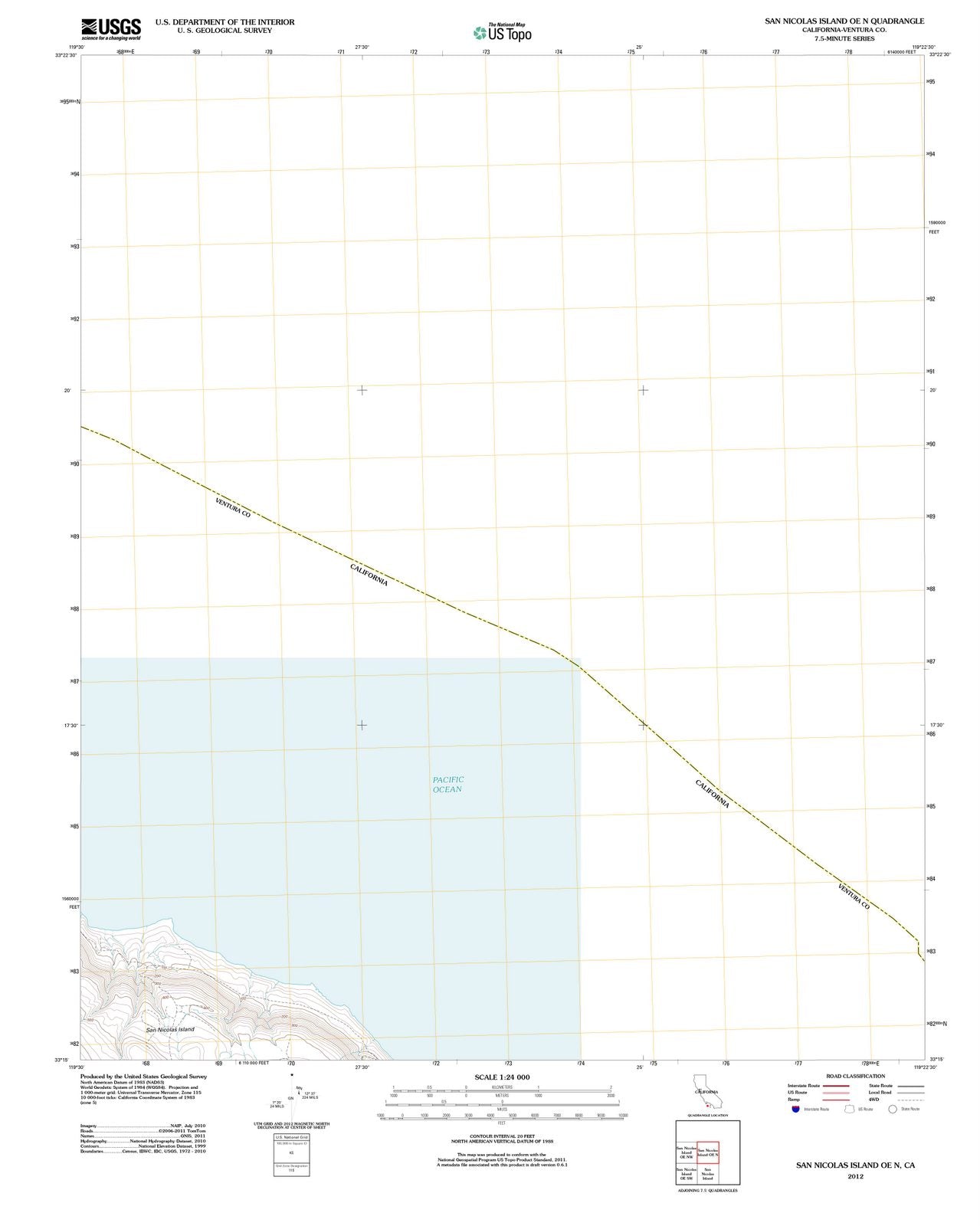 2012 San Nicolas Island, CA - California - USGS Topographic Map
