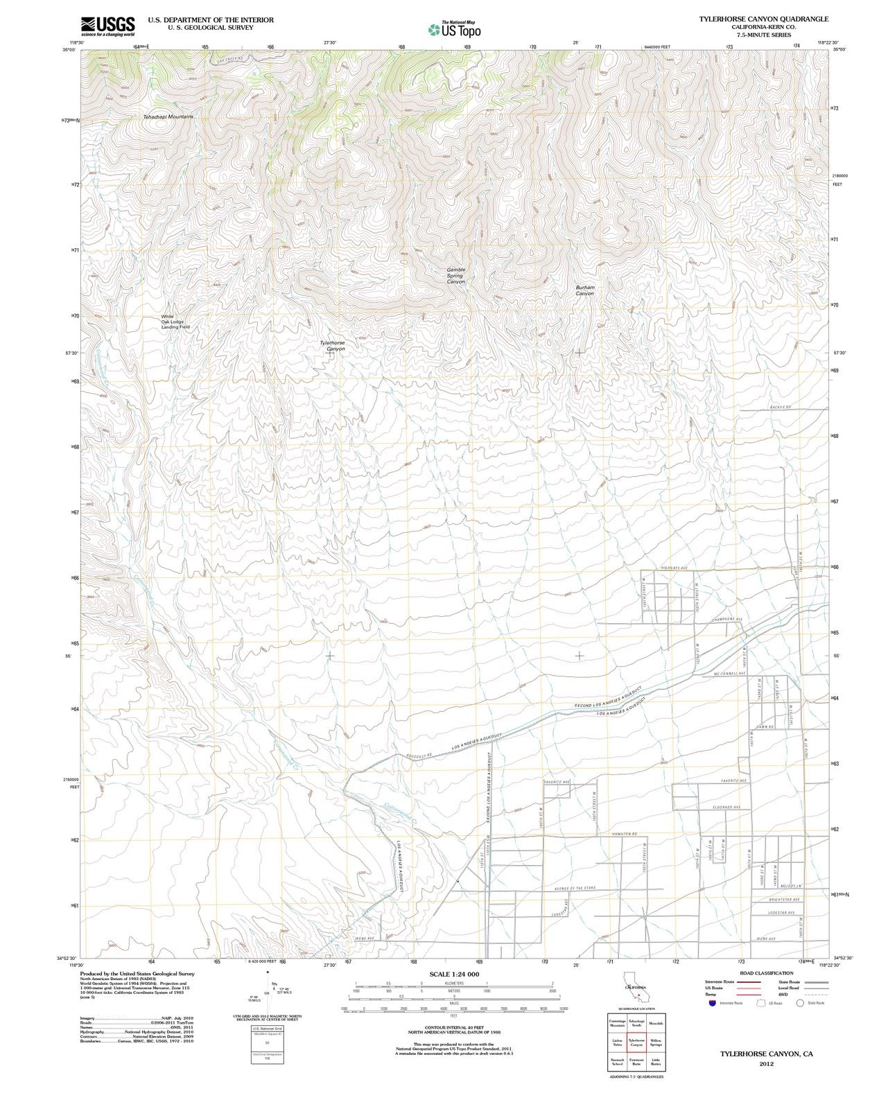 2012 Tylerhorse Canyon, CA - California - USGS Topographic Map
