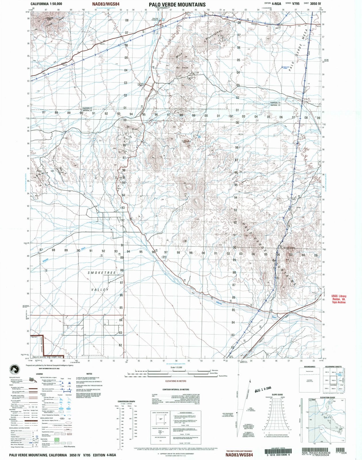 2002 Palo Verde Mountains, CA - California - USGS Topographic Map