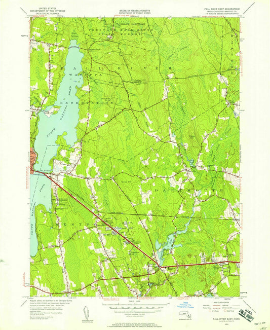 1951 Fall River, MA - Massachusetts - USGS Topographic Map