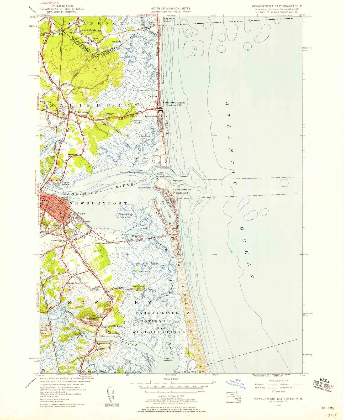 1952 Newburyport, MA - Massachusetts - USGS Topographic Map