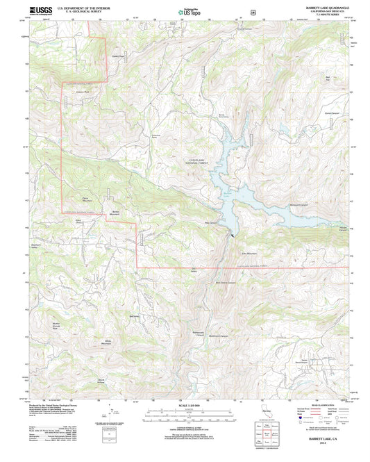 2012 Barrett Lake, CA - California - USGS Topographic Map