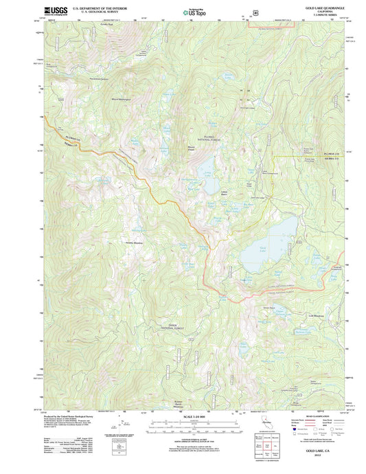 2012 Gold Lake, CA - California - USGS Topographic Map