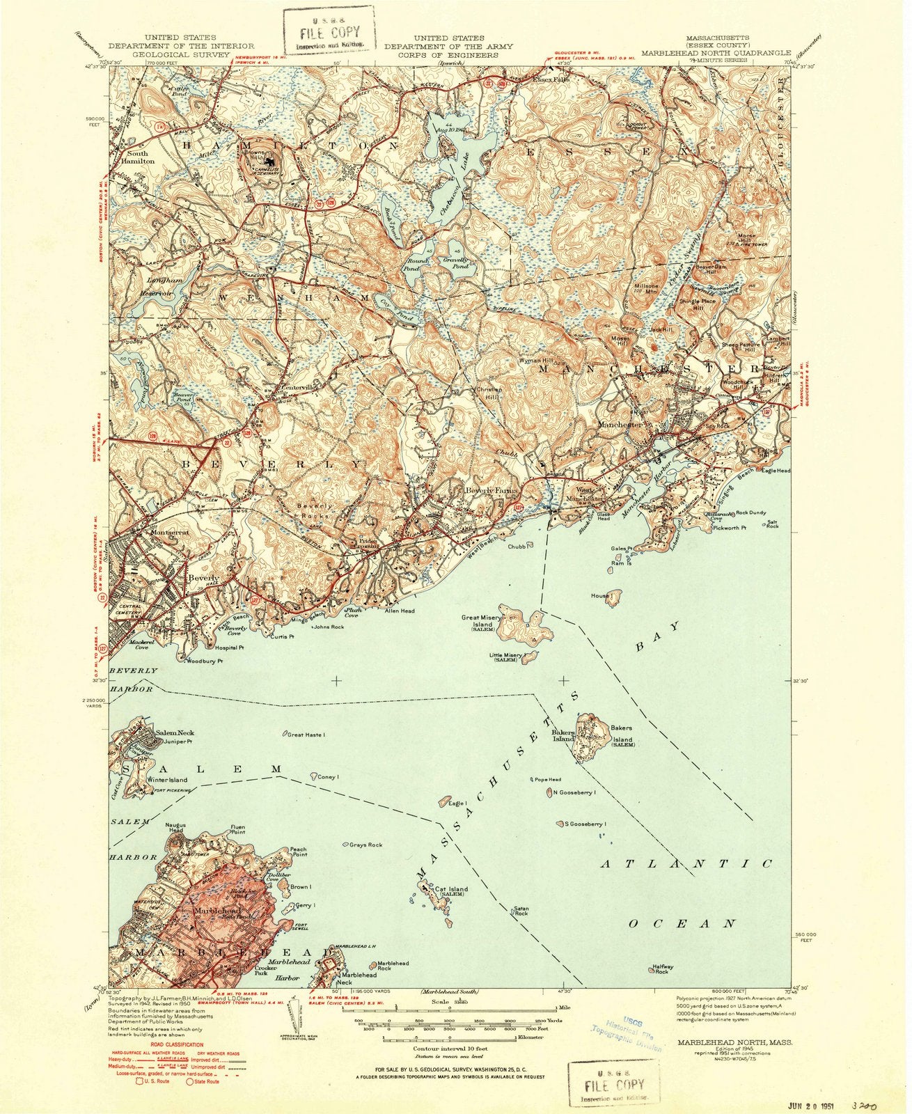 1945 Marblehead North, MA - Massachusetts - USGS Topographic Map
