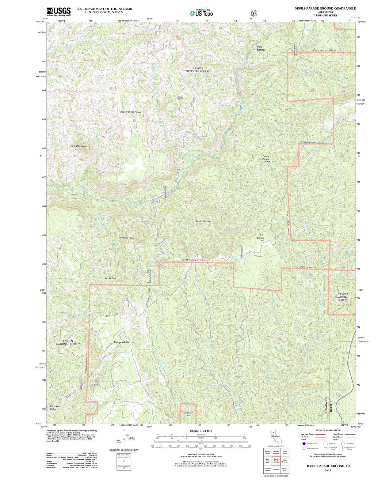 2012 Devils Parade Ground, CA - California - USGS Topographic Map