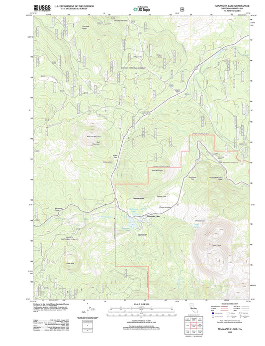 2012 Manzanita Lake, CA - California - USGS Topographic Map