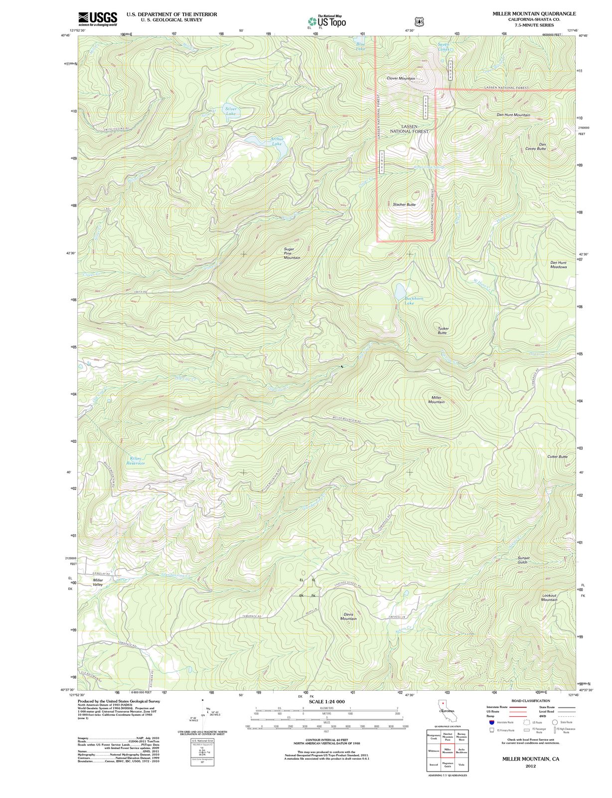 2012 Miller Mountain, CA - California - USGS Topographic Map