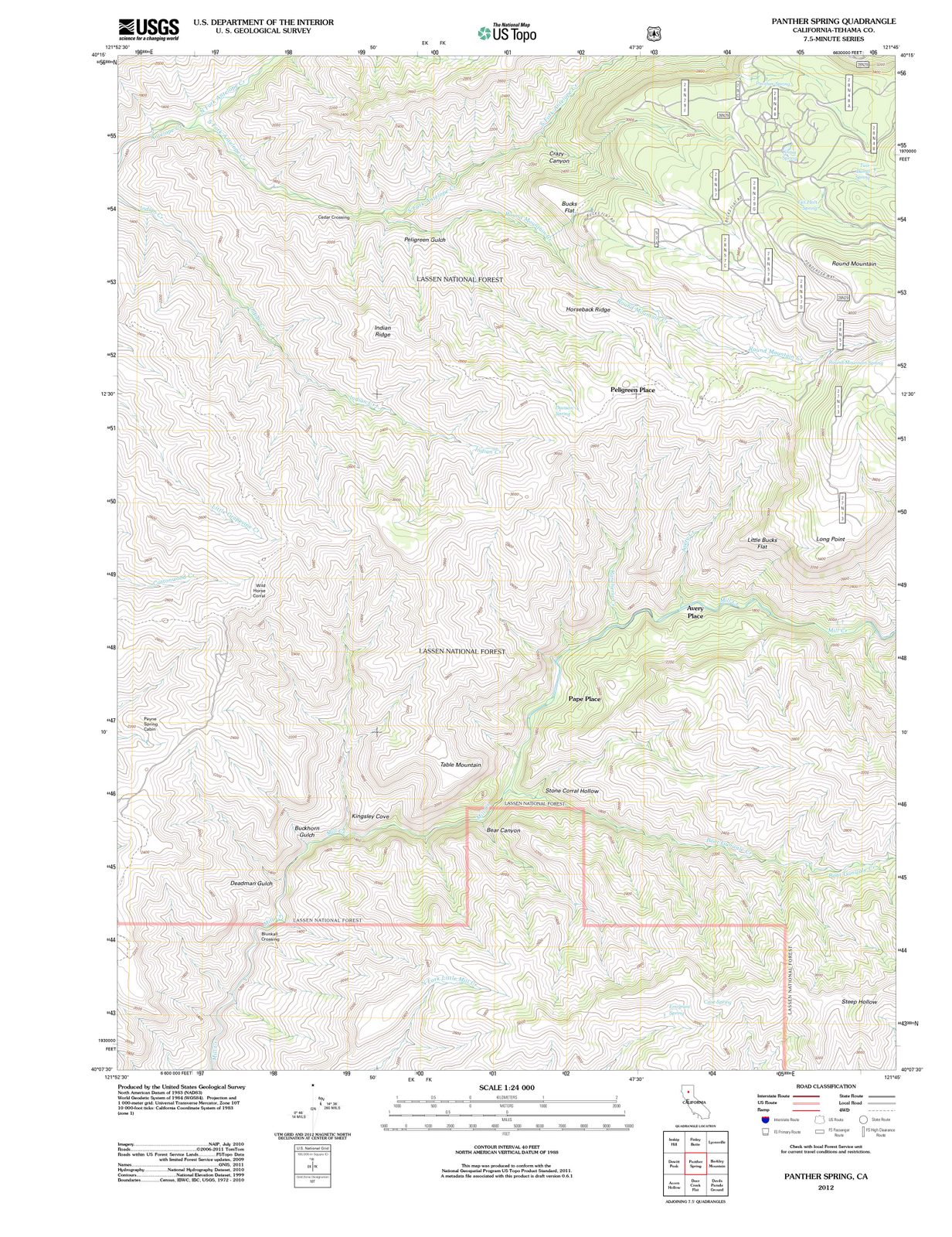 2012 Panther Spring, CA - California - USGS Topographic Map