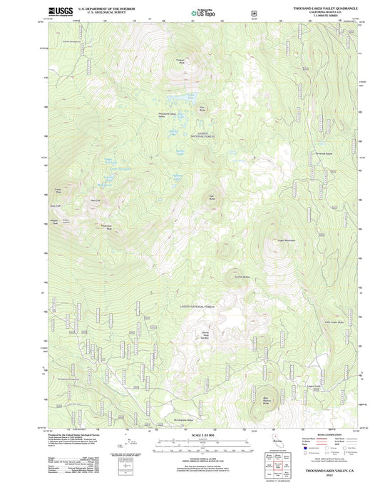 2012 Thousand Lakes Valley, CA - California - USGS Topographic Map