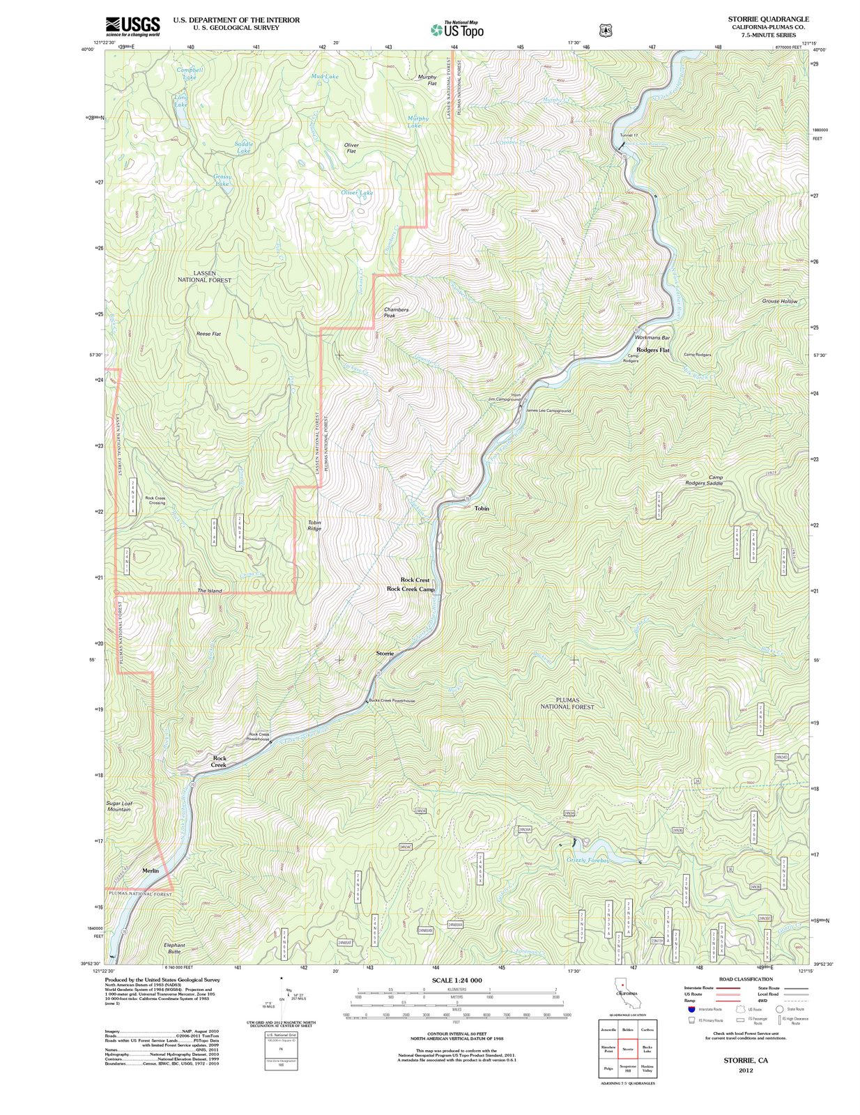 2012 Storrie, CA - California - USGS Topographic Map