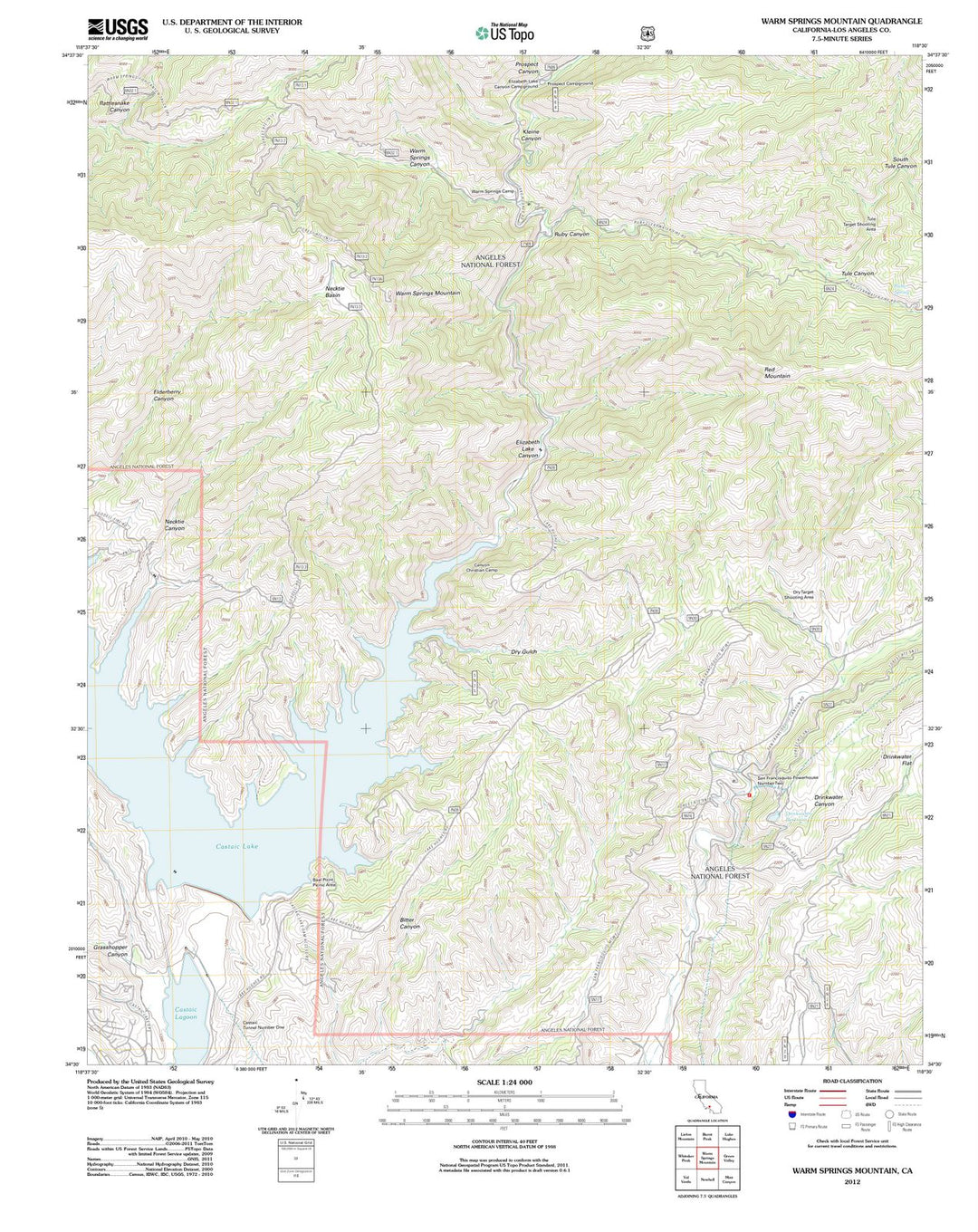 2012 Warm Springs Mountain, CA - California - USGS Topographic Map