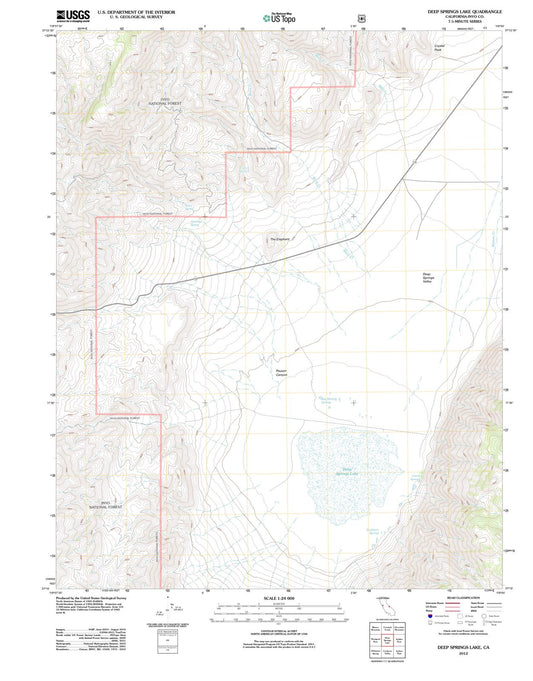 2012 Deep Springs Lake, CA - California - USGS Topographic Map