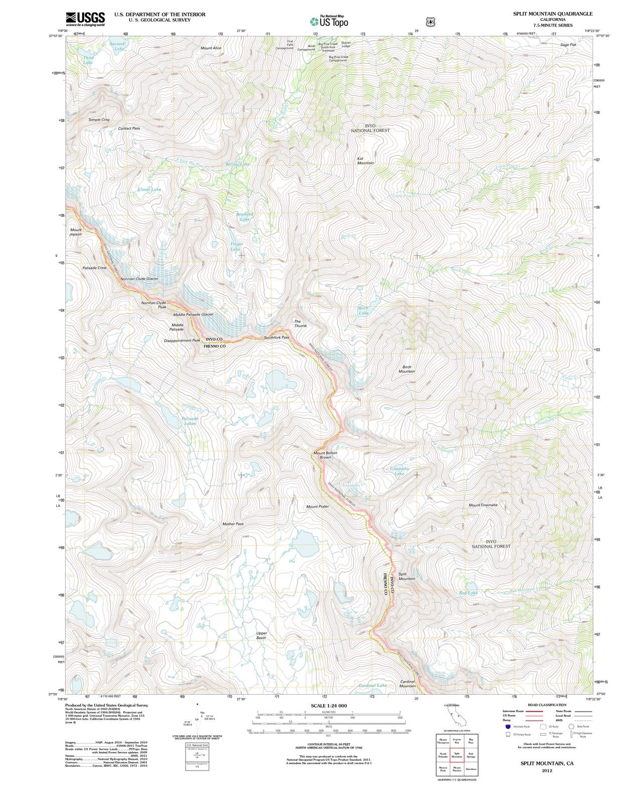 2012 Split Mountain, CA - California - USGS Topographic Map