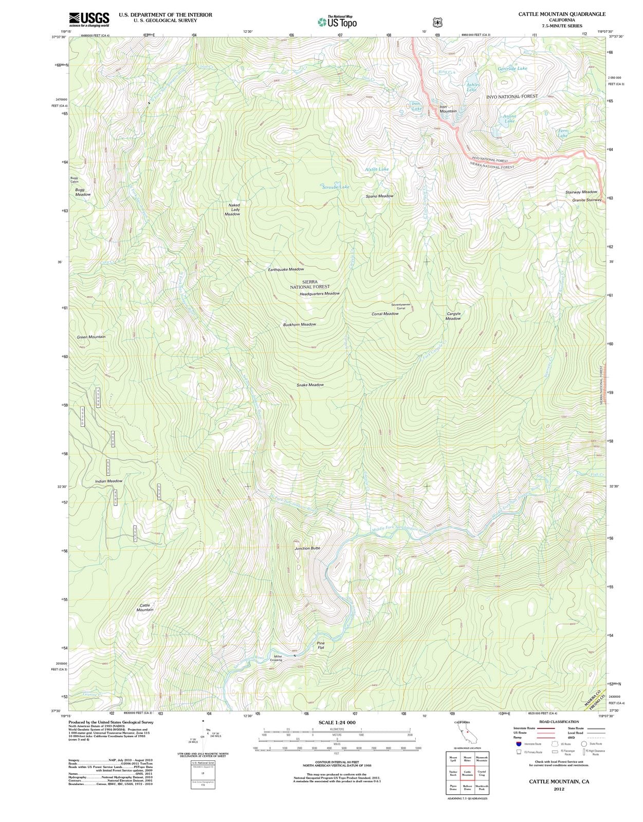 2012 Cattle Mountain, CA - California - USGS Topographic Map