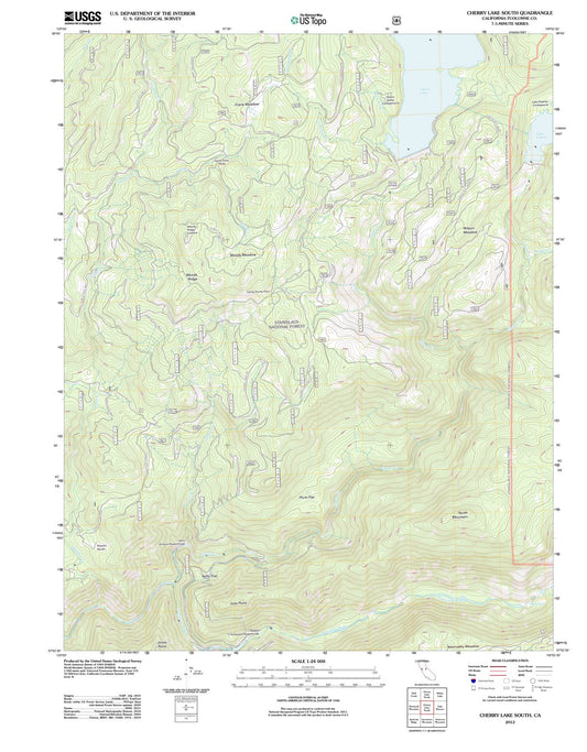 2012 Cherry Lake South, CA - California - USGS Topographic Map