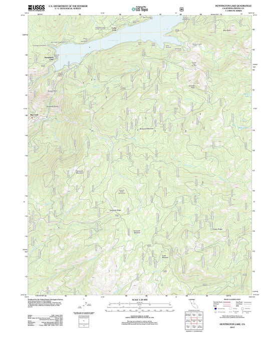 2012 Huntington Lake, CA - California - USGS Topographic Map