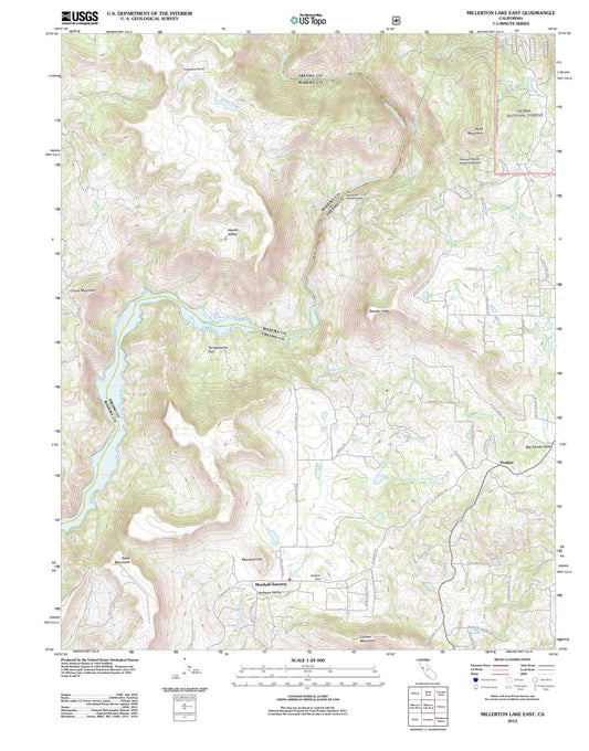 2012 Millerton Lake East, CA - California - USGS Topographic Map
