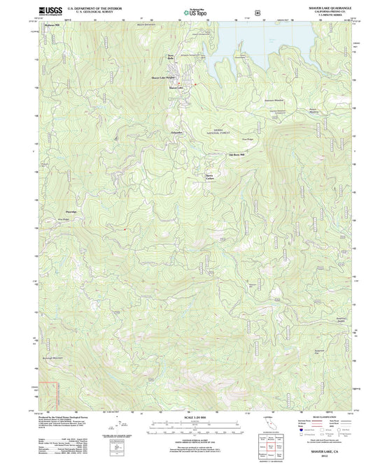 2012 Shaver Lake, CA - California - USGS Topographic Map