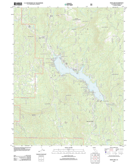 2012 Bass Lake, CA - California - USGS Topographic Map