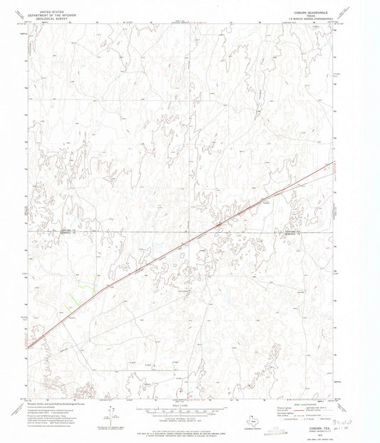 1972 Coburn, TX - Texas - USGS Topographic Map