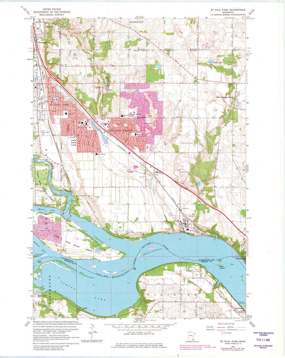 1967 St. Paul, MN  - Minnesota - USGS Topographic Map