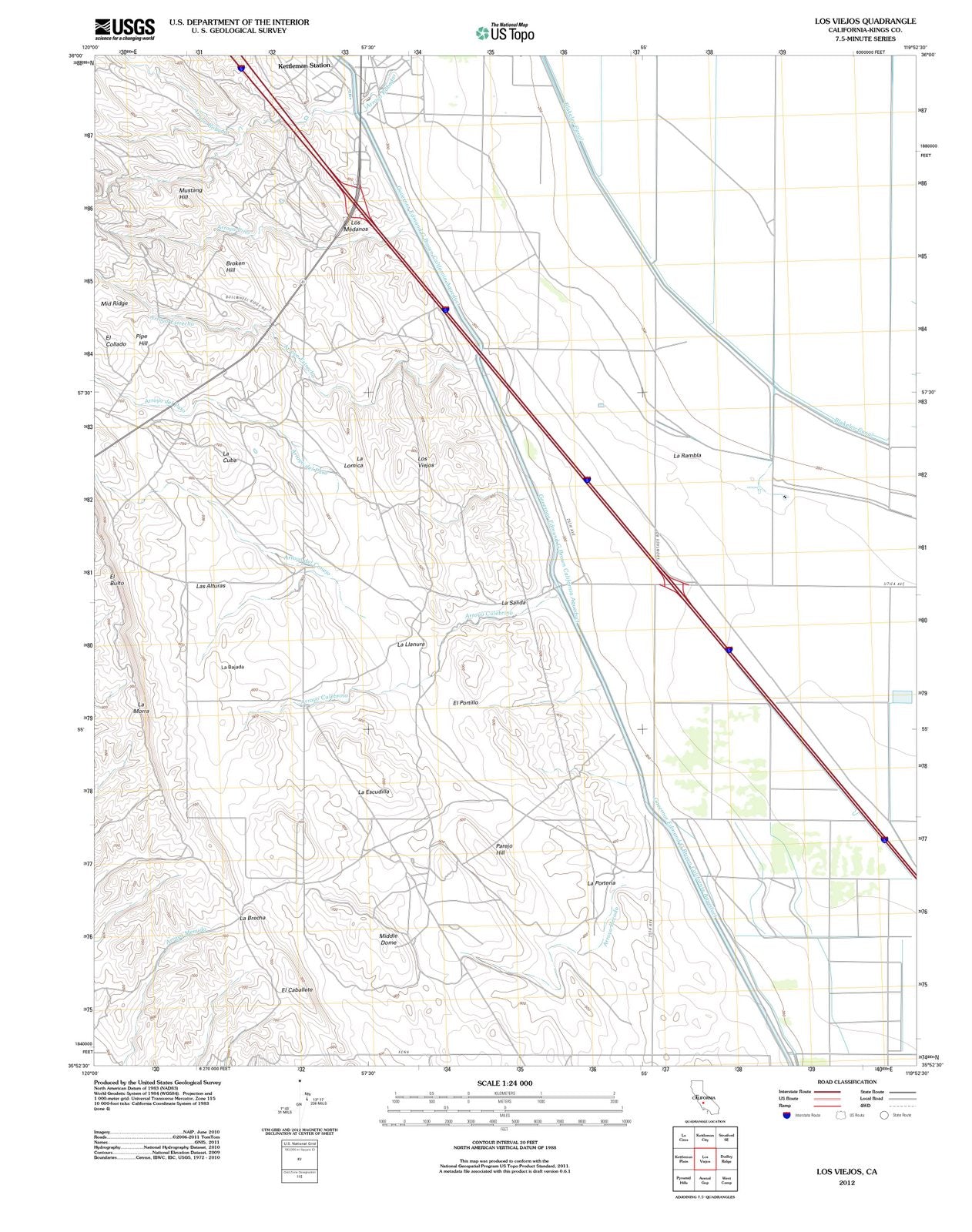 2012 Los Viejos, CA - California - USGS Topographic Map