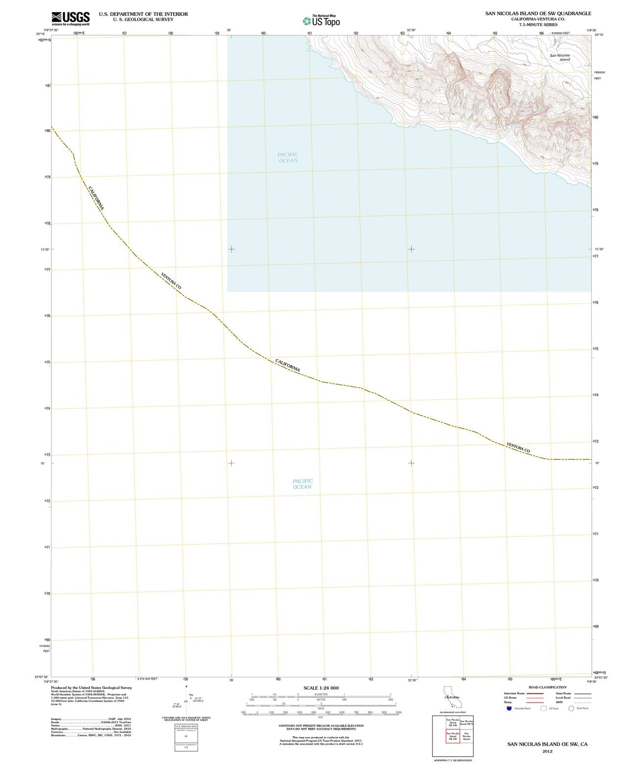 2012 San Nicolas Island OE, CA - California - USGS Topographic Map v2