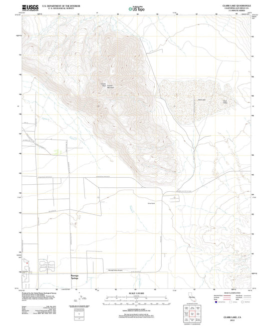 2012 Clark Lake, CA - California - USGS Topographic Map v2