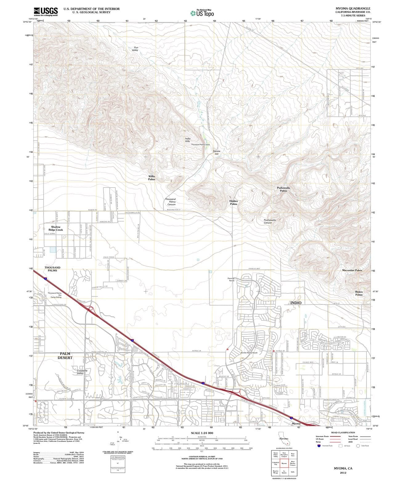 2012 Myoma, CA - California - USGS Topographic Map