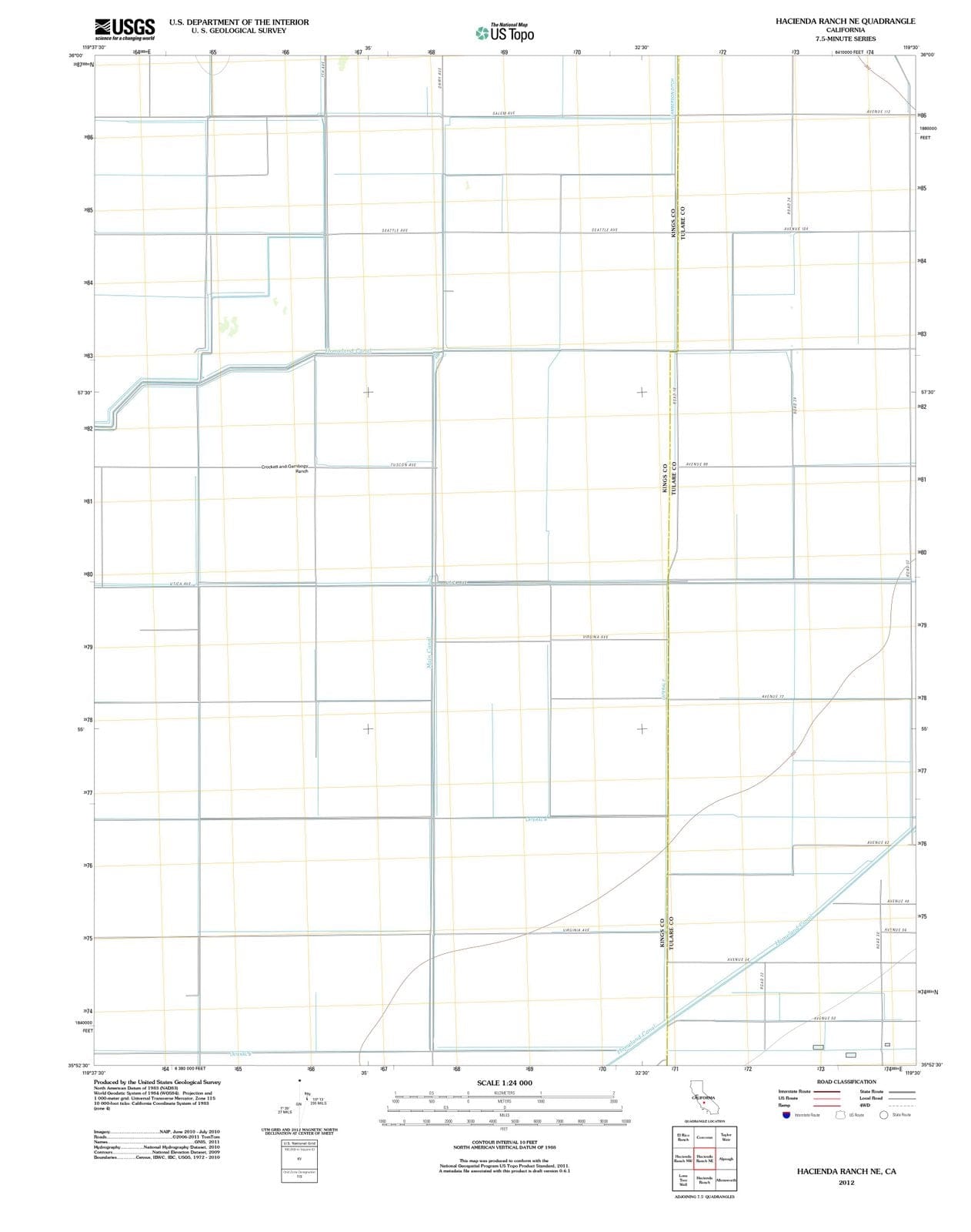 2012 Hacienda Ranch, CA - California - USGS Topographic Map v2