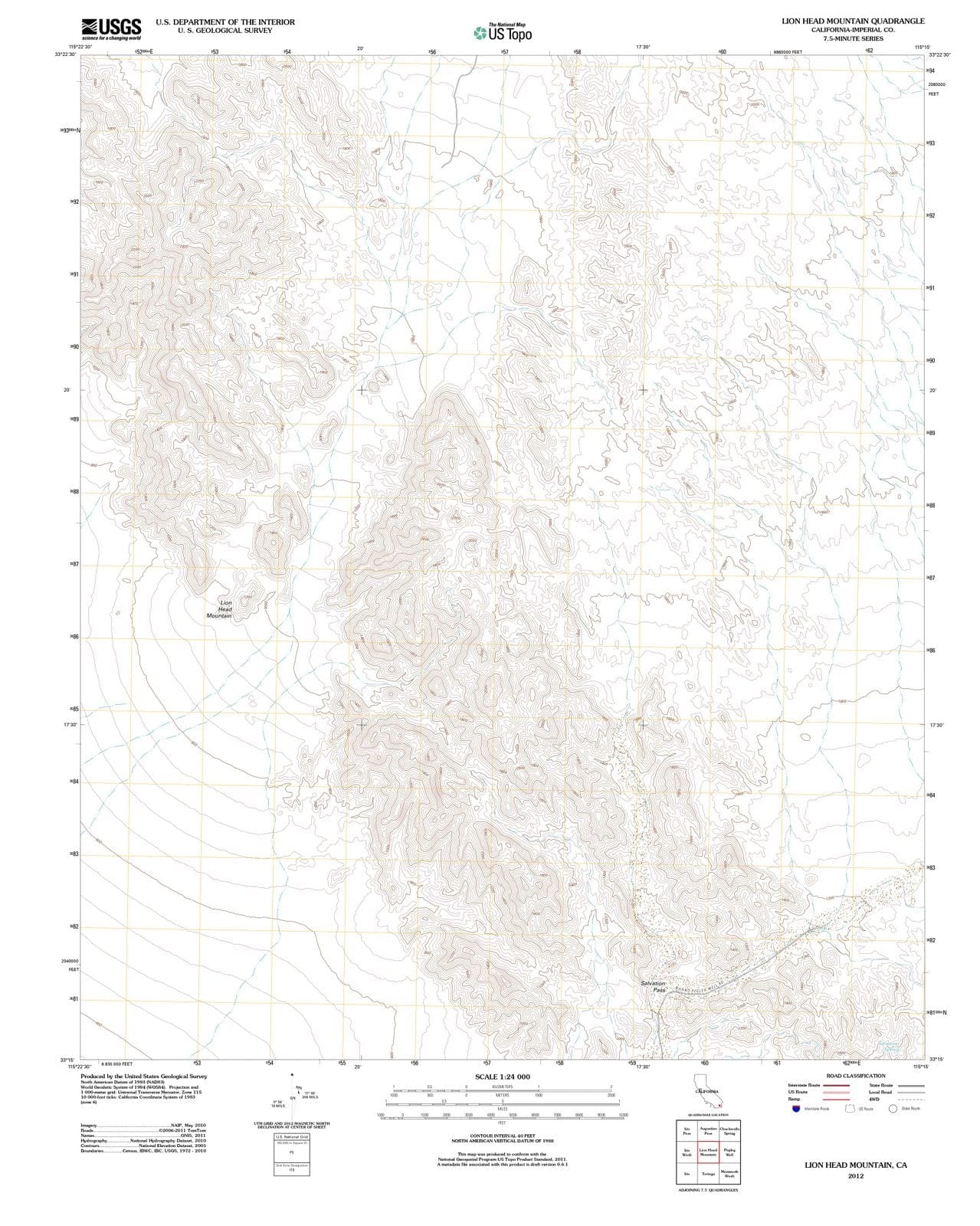 2012 Lion Head Mountain, CA - California - USGS Topographic Map